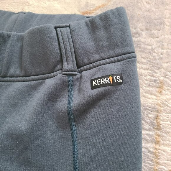 Kerrits Power Stretch Fleece Knee Patch Pocket Riding Tight L Blue Winter Warm - Picture 6 of 8
